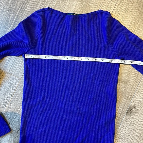 Lauren Ralph Cobalt Blue Ribbed Sweater with flared cuffs - Picture 4 of 7